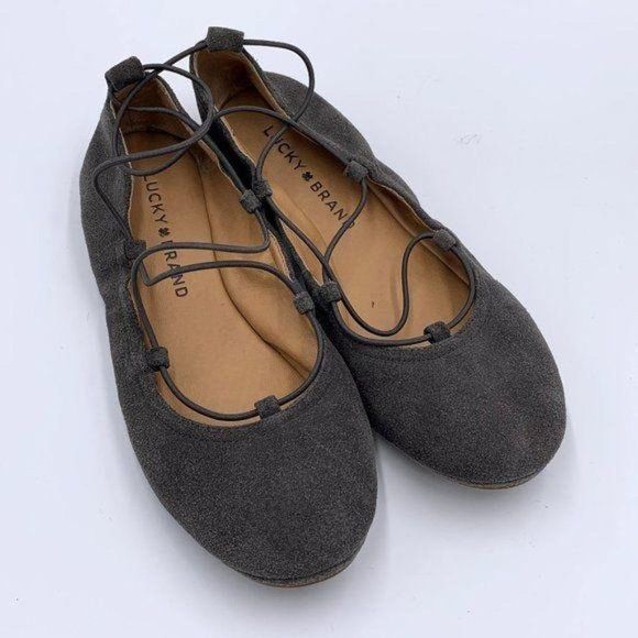 Lucky Brand GrayFaux‎ Suede Flats - Picture 2 of 4